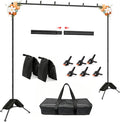 Hemmotop Photo Backdrop Stand 11x10ft, Heavy Duty Background Frame Kit | With 2 Sandbags, Fits Banner, Projector Screen, Balloon, Ideal for Wedding, Birthday, Baby Shower, Halloween, Christmas Party by Hemmotop