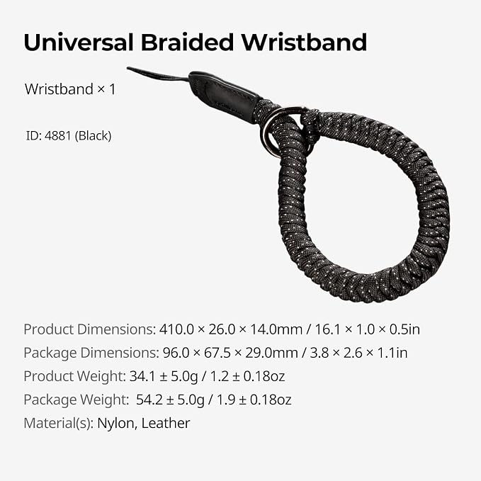 SMALLRIG Camera Wrist Strap, Universal Braided Camera Hand Strap | Adjustable Safety Strap Compatible for DSLR or Mirrorless Camera(Black) - Image 6