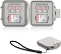JJC Small SD Card Case Holder for 4 SD & 8 Micro SD Memory Cards, Gray | 12 Slots, Slim & Lightweight Design, Water-Resistant & Shockproof, Soft EVA Interior, Includes Wrist Strap, Easy to Carry by JJC