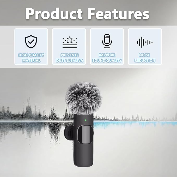 Mini Wireless Furry Windscreen Covers, Microphone Windscreen for Lavalier Lapel Microphone Mini Furry Mic Cover Noise Reduction - 5 pack - Image 3