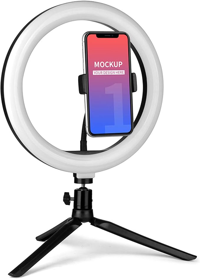 10" Ring Light with Tripod Stand & Phone Holder 3 Color Modes & 10 Brightness Levels for Photography/Makeup/Live Stream/YouTube by Unknown