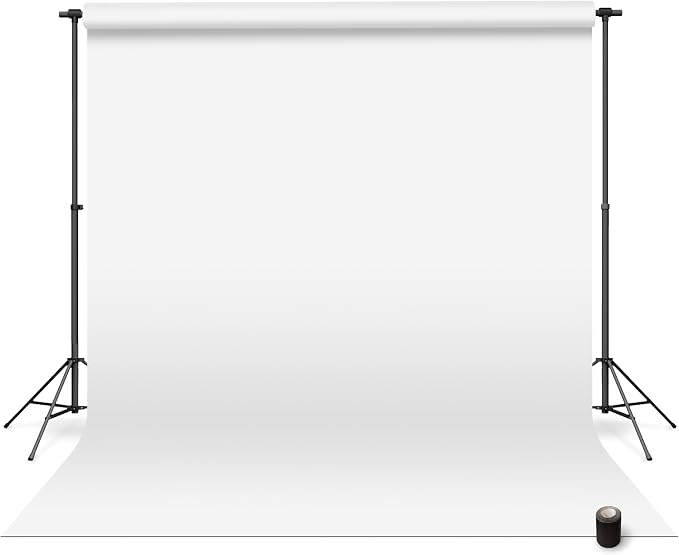 Denny Mfg Seamless Paper Backdrop for Photoshoot, Bright White, 86in x 36ft | Backdrop Roll, Matte Finish for Portraits, Product Photos and Video Shoots, Includes Free Roll Gaffer Tape (2 in x 13 ft) by DennyManufacturing