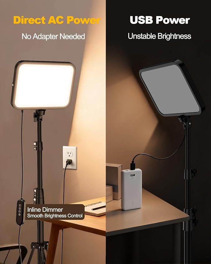 UBeesize 2-Pack LED Video Light Kit with Tripod Stand & Phone Holder | Ultra-Bright 3000-Lumen Dimmable Studio Lights for Live Streaming, Video Recording, Makeup, Gaming, YouTube and Photography - Image 5