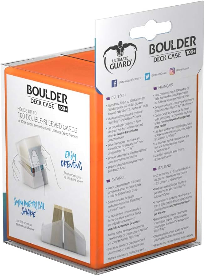 Ultimate Guard Boulder 100+ Classic, Deck Case for 100 Double-Sleeved TCG Cards, Topaz, Secure & Durable Storage for Trading Card Games, Soft-Touch Finish - Image 2