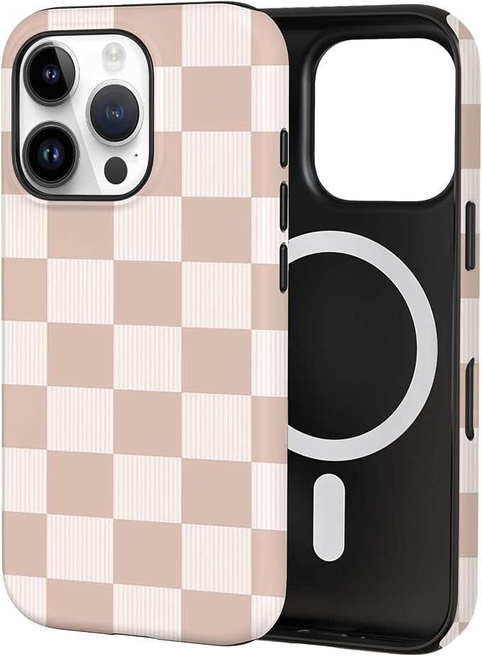TPU Phone Case for iPhone 16 Pro Max, MagSafe Wireless Charging Compatible, Shockproof Slim Fit Protective Cover with Anti-Yellowing & Raised Camera Protection (Plaid 2, iPhone 16 Pro Max) by Unknown
