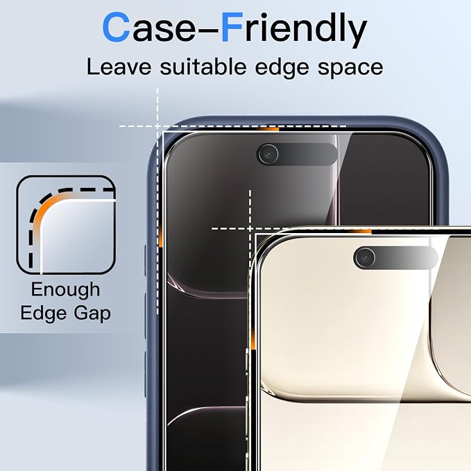 JETech Privacy Screen Protector for iPhone Air, 2+2 Pack | Anti-Spy Tempered Glass, with Camera Lens Protector, Easy Installation Tool - Image 7