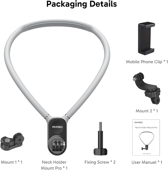 AKASO Magnetic Neck Mount Holder Chest Stand Strap for Phone, Action Camera | Compatible with Smart Phone and AKASO EK7000/Brave 4/Brave 7 LE/Brave 7/GoPro Hero12/11/10/ 9/Max/DJI Osmo Action 5/4/3 - Image 9