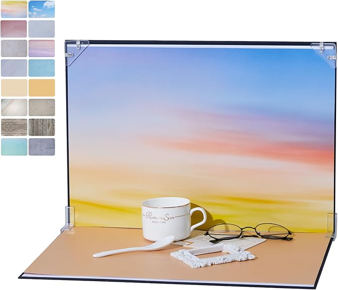 16x11.5 Inch Photo Backdrop Board, 8PCS Double Side Flat Lay Backdrop Paper, Sky Series Product Photography Backdrop Kit for Props, Food Jewelry Cosmetics, Small Content Creator Backdrops by EOAJAFOU
