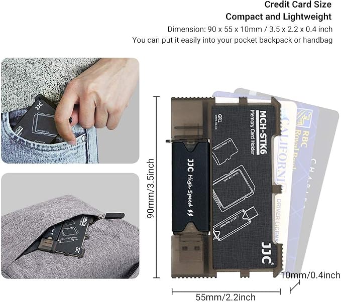 Micro SD Card Holder and SD Card Case, Memory Card Storage Organizer with USB Reader (Type C USB 3.0 Micro 2.0) for Micro SD, Micro SDHC, Micro SDXC,SD, SDHC, SDXC, MMC, RS MMC Card - Image 4