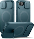SURITCH for iPhone 17e/16e Case with Magnetic Camera Slide Cover and Adjustable Kickstand, Compatible with MagSafe, Shockproof Bumper Case Slim Protective Cover 6.1 Inch,Lake Green by SURITCH