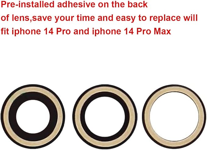 2 Set OEM Back Rear Camera Lens Glass Replacement for iPhone 14 Pro and iPhone 14 Pro Max with Reparing Toolkit - Image 3
