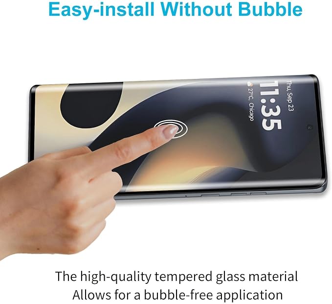 Didisky 3 Pack Screen Protector for Motorola Moto Edge 2024 Tempered Glass Film,Easy to Install, Anti Scratch,3D Curved Full Coverage,9H - Image 6