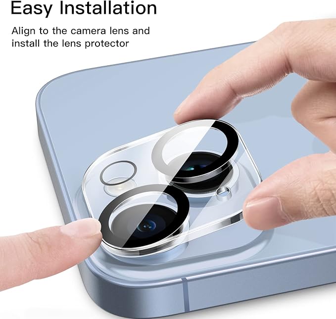 JETech Camera Lens Protector for iPhone 14/14 Plus, 3-Pack | 9H Tempered Glass, HD Clear, Anti-Scratch Protection, Night Shot Compatible, Case-Friendly - Image 4