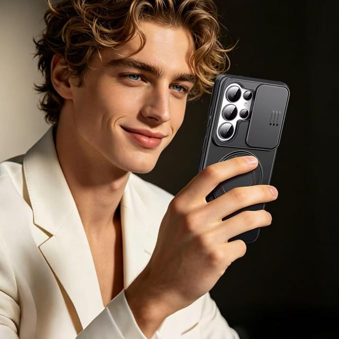 for Samsung Galaxy S26 Ultra Case, with Slide Camera Cover for S26 Ultra Case, Heavy Duty Shockproof Protective Case for Samsung S26 Ultra with Built-in Rotated Ring Kickstand, Black - Image 6