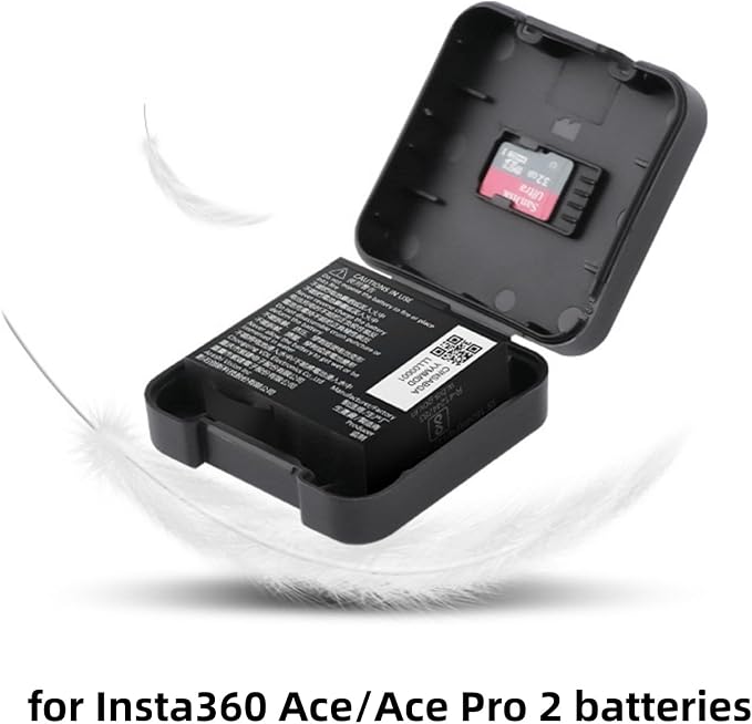 Pack of 4 Plastic Protective Storage Case Boxes Compatible with Battery of Insta360 Ace/Ace Pro 2 Cameras, Multifunctional Battery Case Organizer with Memory Card Slot - Image 2
