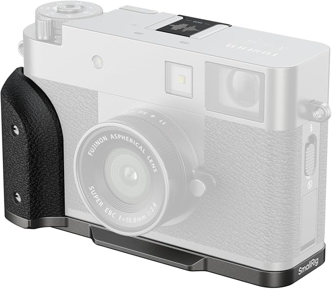 SmallRig X Half L-Shaped Grip for FUJIFILM X Half Camera, Built-in Quick Release Plate for Arca, Lightweight Ergonomic Silicone Handle with Hot Shoe Cover (Charcoal Silver) - 5217 by SmallRig