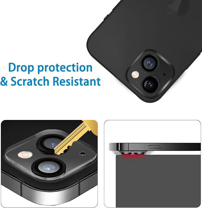 Dengduoduo 3 Pack Tempered Glass Camera Lens Protector for iPhone 14 6.1" & iPhone 14 Plus 6.7", Ultra HD, 9H Hardness, Anti-Scratch, Case Friendly, Easy to Install [No Affect on Night Shots] - Image 4