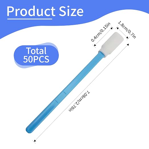 50 Pcs Large Solvent Resistant Professional Lint Free Swabs, 7.08" Long Handle Foam Swabs for Electronics, Camera Sensors, Printers, Optical Lenses - Image 2