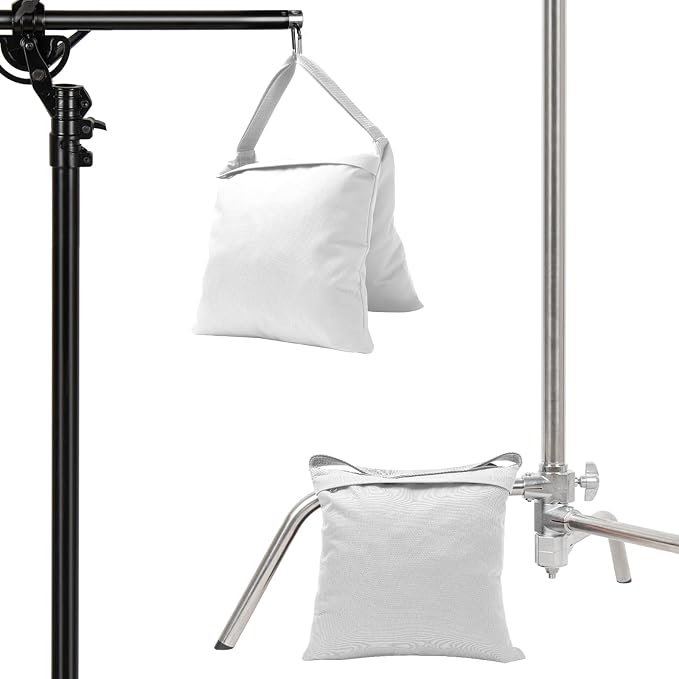 4-Pack White Sandbag Weight Bag for Light Stand Photography Video Equipment | Heavy Duty Saddlebags for Backdrop Stand, Photo Tripod, Canopy, Pop up Tent, Umbrella Base, Fishing Chair, Picnic Table - Image 7