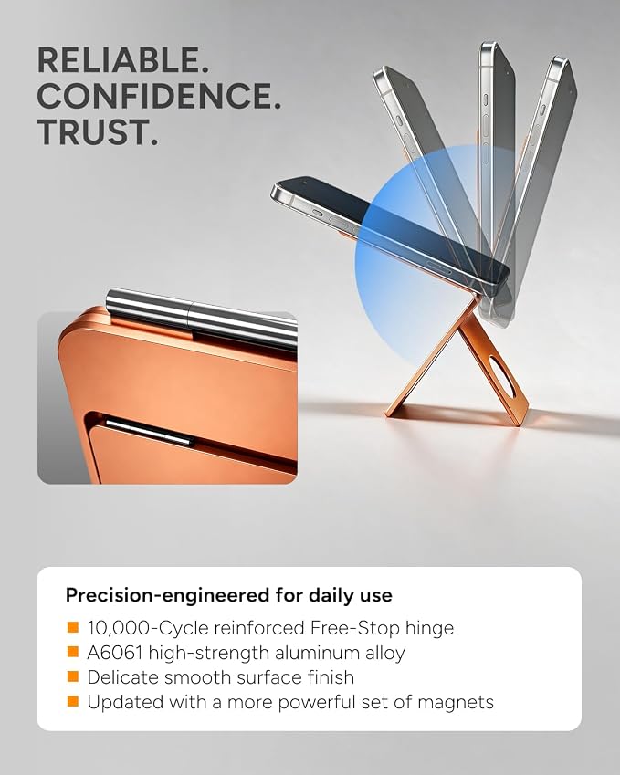 1ST IDEA for MagSafe Tripod Stand Ultra-Thin 0.23" | Aluminum Alloy Magnetic Tripod for iPhone, Flexible 20x Magnet Phone Stand Gift Accessories for Women Men for iPhone 17 16 15 14 13 12 Series - Image 9