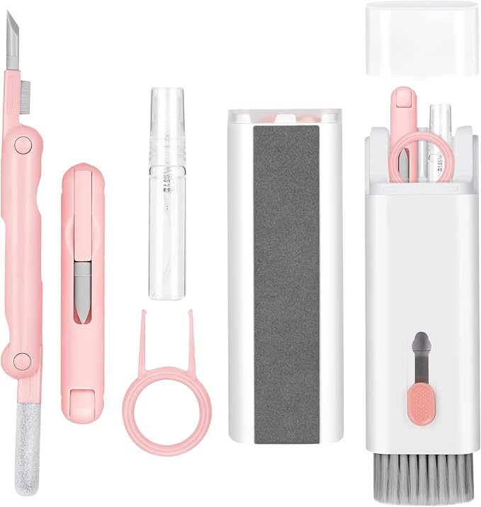 7-in-1 Electronic Cleaner Kit,Keyboard Cleaner,Laptop Cleaner Kit for Monitor, Cell Phone, Headset, Lego, Laptop Camera Lens (Pink) by IFTHFOUR