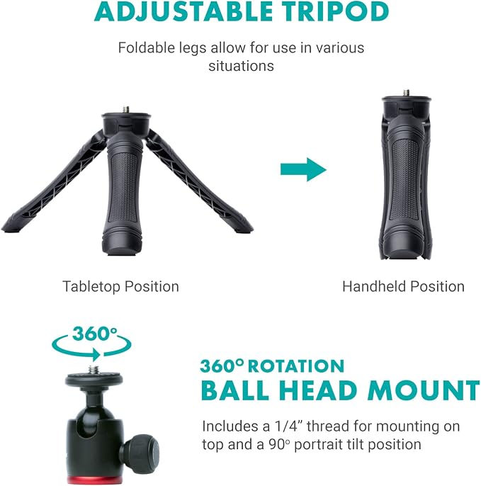 Movo uVlogger- Android/USB-C Compatible Vlogging Kit Smartphone Video Kit Accessories: Tripod, Mount, LED Light and Cellphone Shotgun Microphone for Video Recording for YouTube, Vlog - Image 6