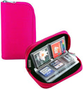 Memory Card Case - Mixtecc Carrying Case Suitable for Micro SD, Mini SD and 4X CF, Card Holder Bag Wallet for Media Storage Organization (Pink) by JCSMARTEC