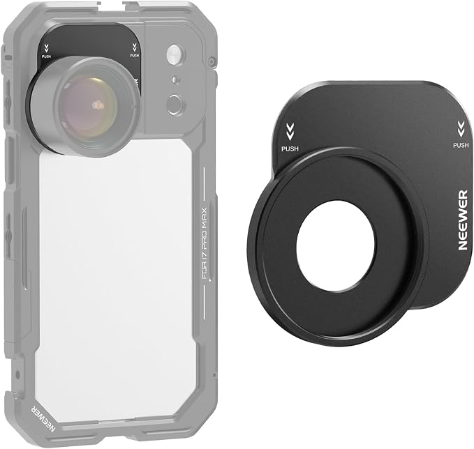 NEEWER 37mm Filter Lens Backplate for PA143/PA144 Phone Cage Only, Quick Release Video Rig Mobile Camera Photography Accessories Compatible with iPhone 17 Pro 17 Pro Max Beastgrip, PA152 (Black) by Neewer