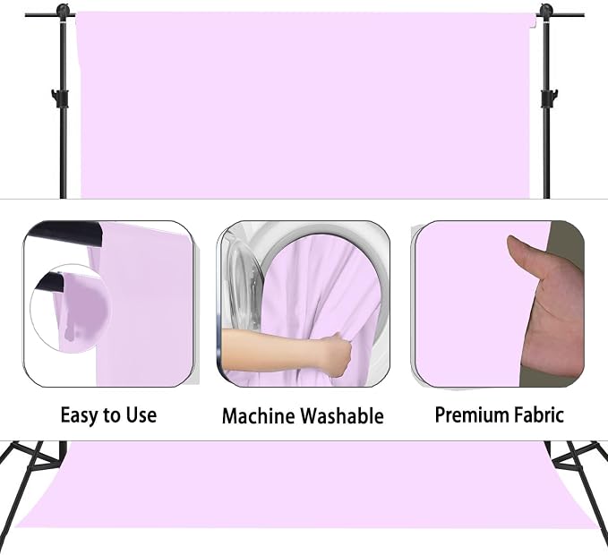 Light Purple Photography Backdrop for Photoshoot, Fabric 10x10ft | Versatile Studio Photo Backgrounds, Non Reflective, Easy to Use, for Portraits, Product, Party, Video Creation - Image 6