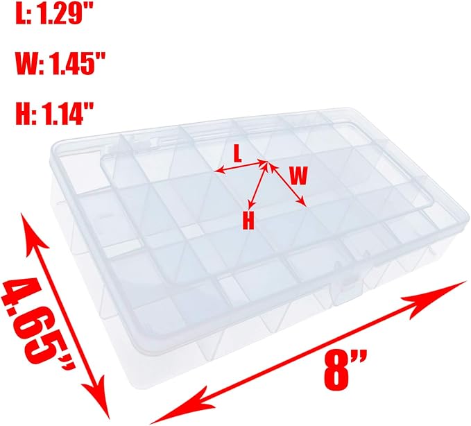 Xiaoyztan 18-Grid Clear Plastic Organizer for Jewelry Beads 2Pcs | 18-grid clear organizer for jewelry, beads, tackle, and small parts - Image 5