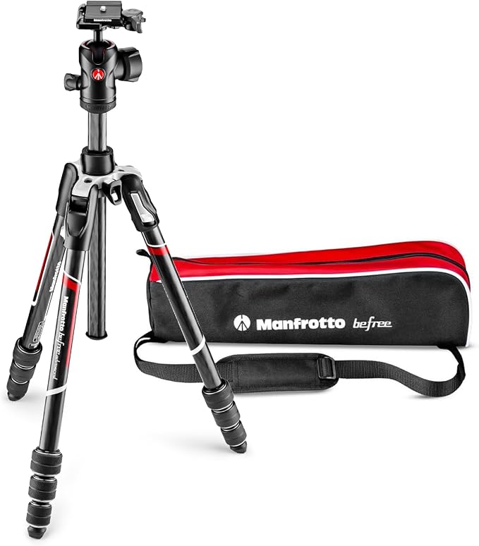 Manfrotto Befree Advanced Twist Camera Tripod Kit, Travel Tripod Kit with Fluid Head and Twist Closure, Portable and Compact, Carbon Camera Tripod for DSLR, Reflex, Mirrorless, Camera Accessories by Unknown
