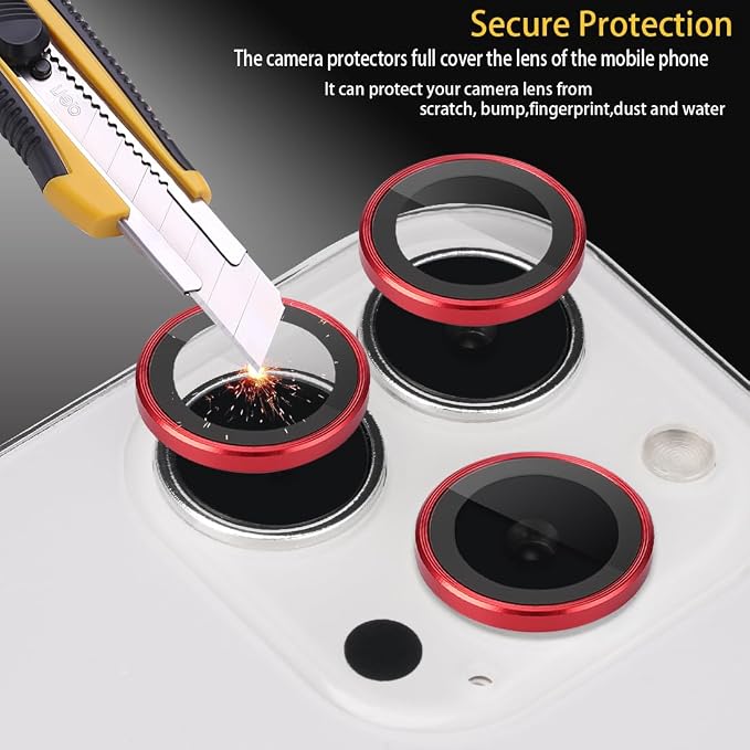 Camera Lens Protector for iPhone 16 Pro/16 Pro Max, Red | Tempered Glass, Auto-align Tray, Easy Installation, Case Friendly, Anti-Scratch, HD Clear, Ultra Slim - Image 2