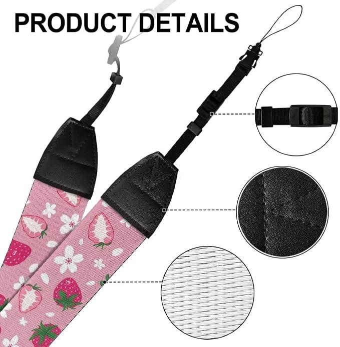 Coldinair Black Adjustable Camera Strap Universal Neck & Shoulder Soft Padded Strap for All DSLR Cameras,Binoculars - Image 7