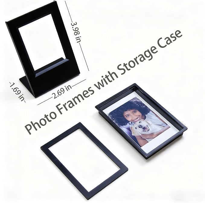 Orga'Neat 2x3 Mini Photo Frame w/Storage Case for Instax Mini Film Evo/12/11/Liplay/Se/Link 3/41/40/99/90/7+ Photos, Polaroid Small Wallet Size Picture Desk Display for Home & Office -2 Set - Image 7