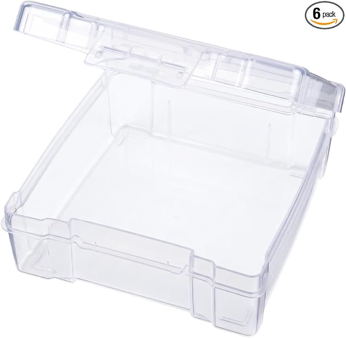 ArtBin 6953AB ClearView 6" x 6" Box Art & Craft Organizer, [1] Plastic Storage Case, Clear (Pack of 6) by ArtBin