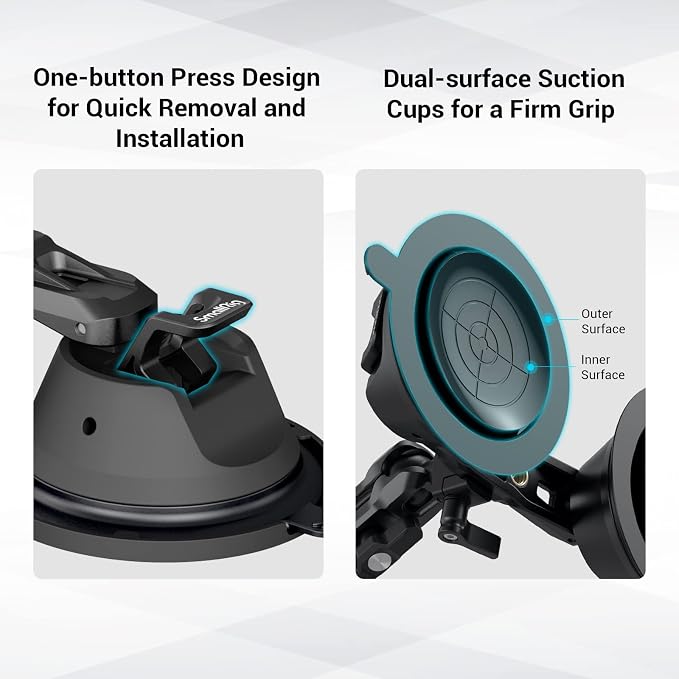 SmallRig Camera Suction Cup Mount for GoPro/for DJI/Action Cameras - 3566 | Strong Suction for Car Window & Windshield Mounting, for GoPro 13/12, for DJI Action 6/5&for Sony DSLR, for Vehicle Shooting - Image 3