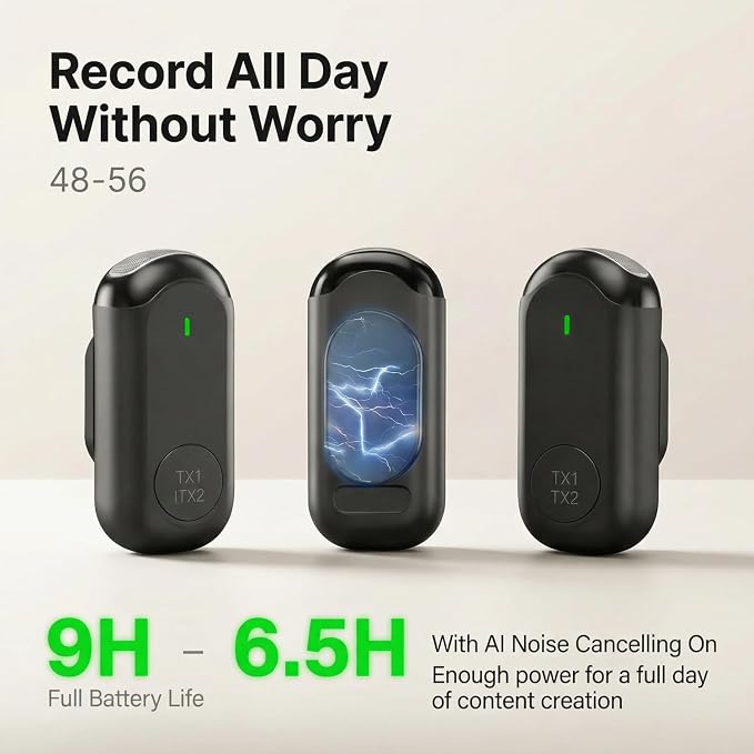 Wireless Mini Microphone for iPhone Android,Mini Mic for Video Recording,Plug & Play Lapel Professional Mic with Noise Reduction, Mute, and Reverb for YouTube TikTok Vlog Podcast - Image 8