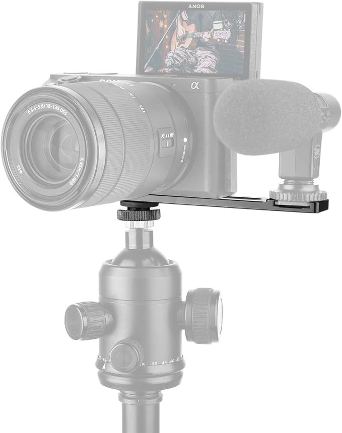 ChromLives Cold Shoe Bracket Extension Bar, Hot Shoe Extension, Microphone Mount with 1/4'' Tripod Screw Compatible with Mirrorless Camera Vlogging Sony A6400 6300 6500 6000 Zhiyun 4 DJI Osmo Pocket - Image 2