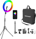 Neewer 18-inch RGB Ring Light with APP Control, Dimmable Bi-Color 3200K-5600K CRI 97+ LED Ring Light with Stand, 0-360 Full Color, 9 Scenes Effect for Selfie/Makeup/Party/Vlog/YouTube/Photography by Neewer