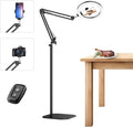 10" Ring Light with Stand Tripod for iPhone, Overhead Phone Camera Mount, Adjustable 70" Height Tripod Holder Floor, Phone Stand for Video Recording Filming Streaming Cooking TikTok YouTube, CRI >95 by BIALEIREWelcomesYourVisit