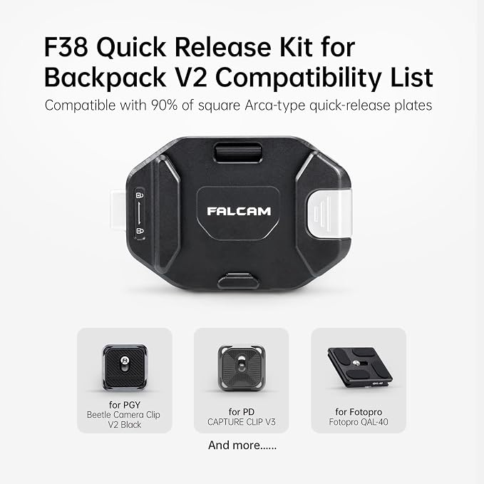 FALCAM F38 Backpack Camera Clip V2 with Plate | Arca-Swiss Quick Release, 30kg/66lb Heavy Load, Dyneema Safety Strap, Belt & Strap Mount for DSLR Action Mirrorless – Black - Image 7