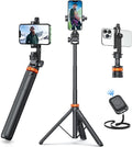 EUCOS 62" Phone Tripod, Tripod for iPhone & Selfie Stick with Remote | Extendable Cell Phone Stand & Ultimate Phone Holder, Solidest Phone Stand Compatible with iPhone/Android by EUCOS