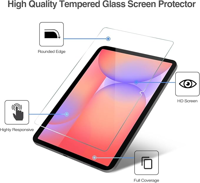 ProCase 1 Pack Screen + 3 Camera Lens Protector for Galaxy Tab S9/10 FE | for Galaxy Tab S10 Lite 5G 10.9"/Tab S10 FE 2025 / Tab S9 FE G WiFi 2023, Tempered Glass Film Guard Compatible with S Pen - Image 5