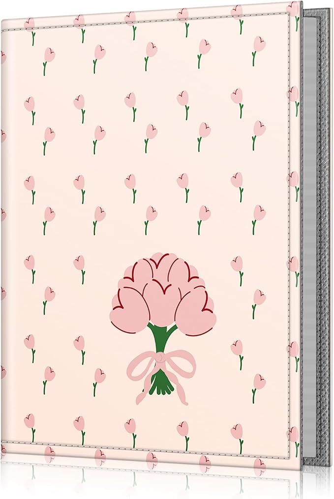 Fintie Photo Album 4x6 Photos - 52 Pockets Small Wallet Albums For Family | Vegan Leather Cover, 4X6 Picture Keepsakes, Family/Wedding/Travel Memory Book, Baby/Kids/Boys/Girls Gift, Coquette Tulips by Fintie