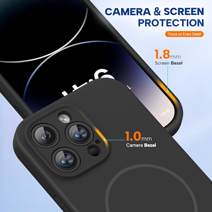 miracase Magnetic for iPhone 14 Pro Max Case, [Soft Anti-Scratch Microfiber Lining], Compatible with MagSafe, Silicone Shockproof Protection Phone Case for iPhone 14 Pro Max,Black - Image 6