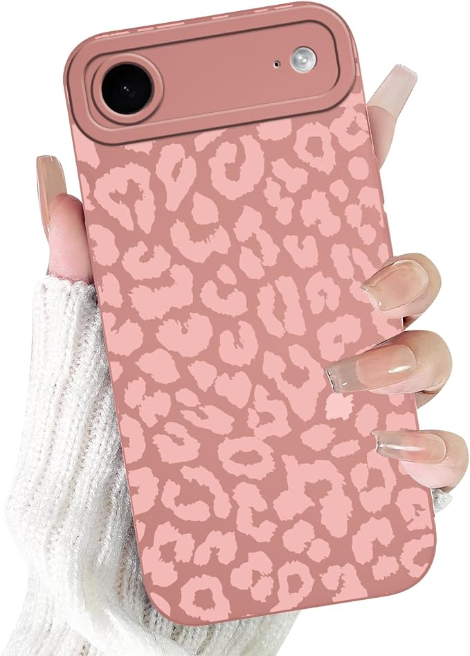 Cute Pink Cheetah Print Phone Case for iPhone Air 6.5" | Aesthetic Leopard Pattern Design Cover Full Camera Lens Protective Shockproof Soft Slim TPU Funda for Women Girls by Unknown