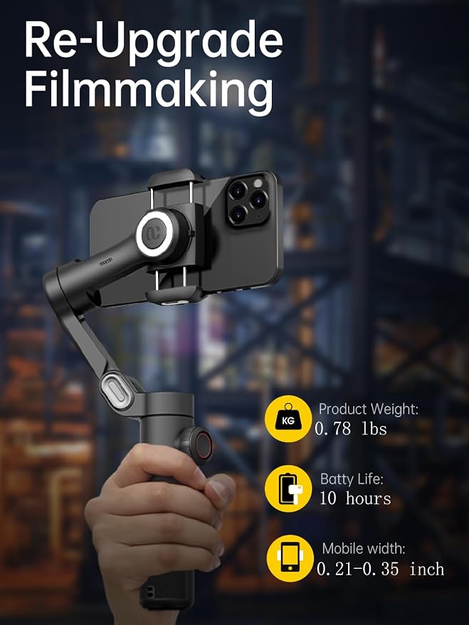 AOCHUAN Smart XE 3-Axis Phone Gimbal Stabilizer for iPhone | Foldable handheld smartphone gimbal w/focus wheel, TikTok, YouTube vlog, video creation, compatible with iPhone&Android - Image 7