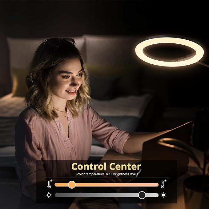 UBeesize 10" Ring Light with Overhead Phone Mount for Content Creation | LED Desk Light with Phone Holder & Stand for Video Recording, Live Streaming, TikTok, YouTube, Vlogging, Cooking & Makeup - Image 3