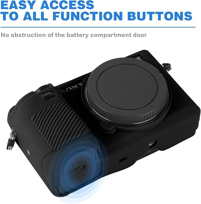 Easy Hood Case for Sony Alpha A6000 ILCE-6000 Digital Camera-Black | Buttons Marker,Soft Silicone,Anti-Scratch,Dustproof,Shockproof,Slim Fit,Lightweight,Enhanced Grip,Easy to Install&Clean - Image 5