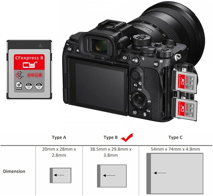Xiwai CFexpress Type-B 64GB CFE CFB Memory Card Adapter Compatible with XS Camera 8K RAW PCIe Expansion - Image 2